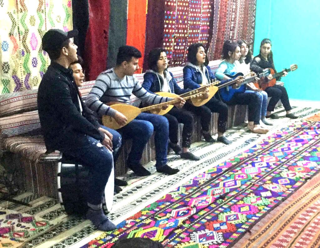 Young musicians at Cand û Hunera, Kobani, Rojava, April 2019.